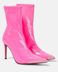 Alexandre Vauthier Verzierte Ankle Boots aus Lacklederimitat Pink