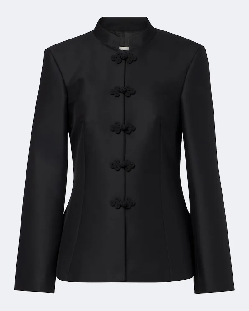 Róhe Róhe Jacke aus Wolle und Seide Schwarz