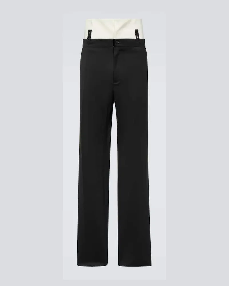 Dolce & Gabbana Gerade Hose aus Twill Schwarz