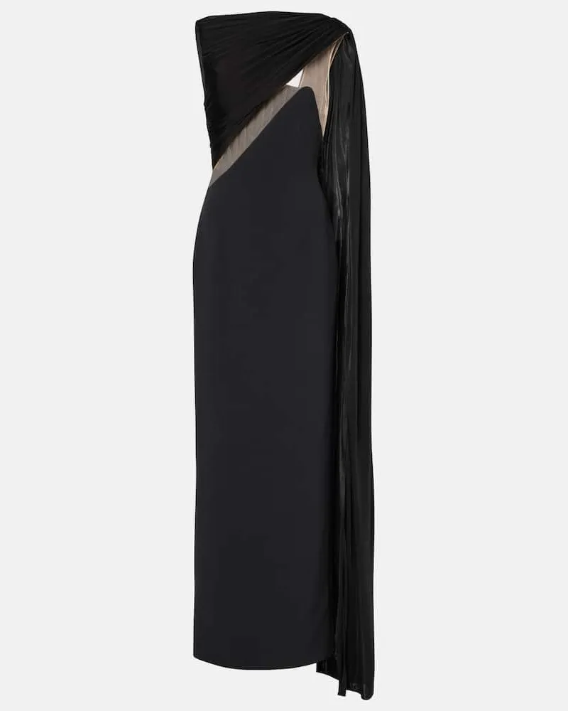 David Koma Robe aus Tüll und Jersey Schwarz