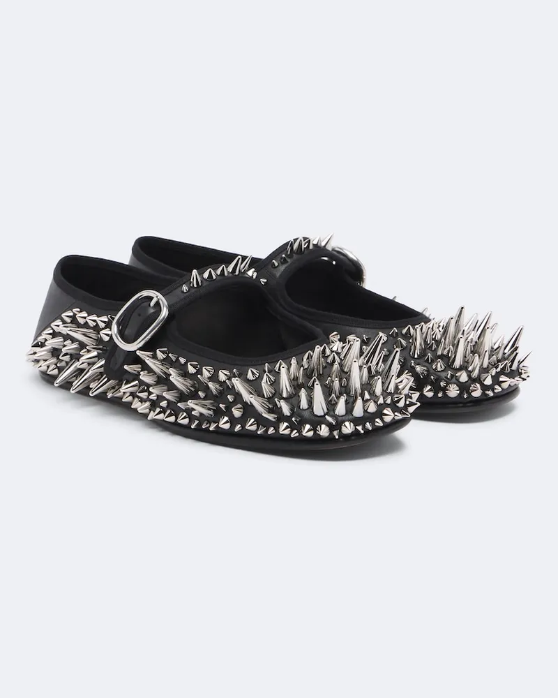 Bottega Veneta Verzierte Mary-Jane-Ballerinas Veneziana Schwarz