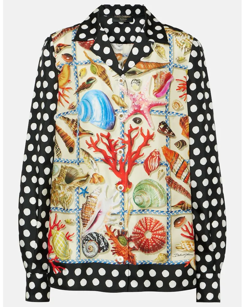 Dolce & Gabbana Bedrucktes Hemd Capri aus Seide Multicolor