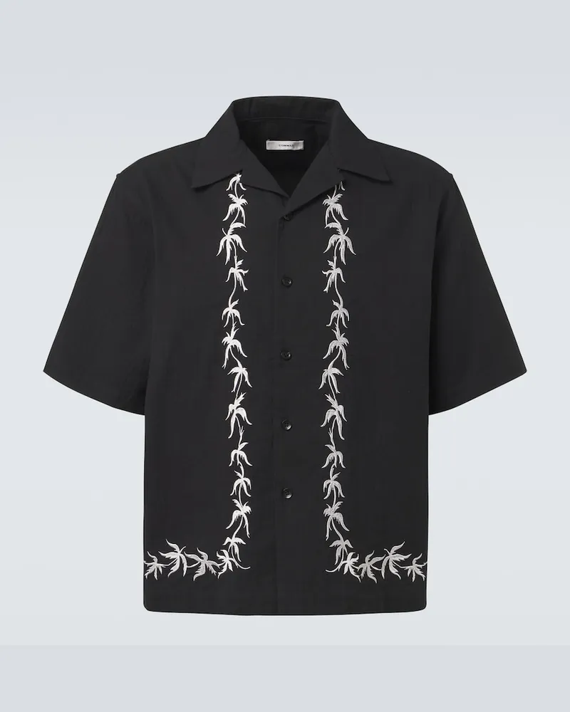 COMMAS Besticktes Hemd Schwarz