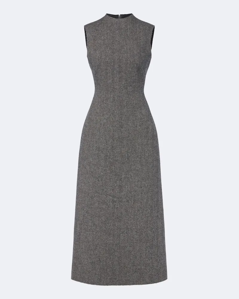 Maison Margiela Midikleid aus Schurwolle Grau