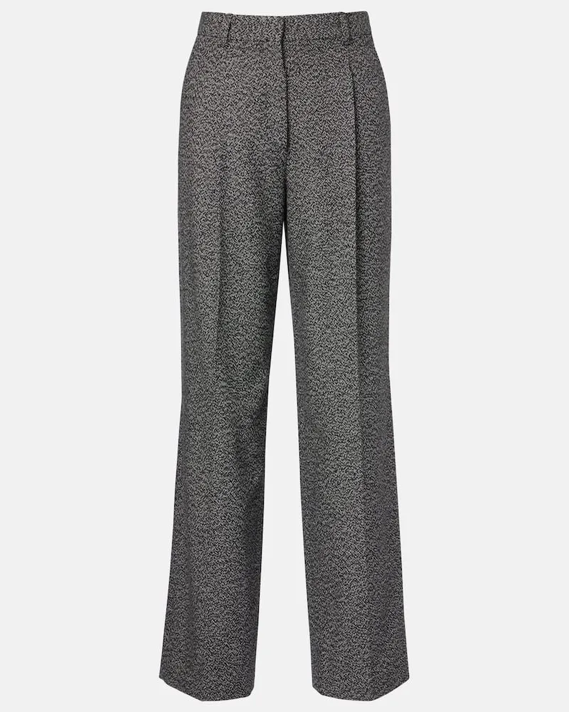 The Row Gerade Hose Mikkela aus Kaschmir und Wolle Schwarz
