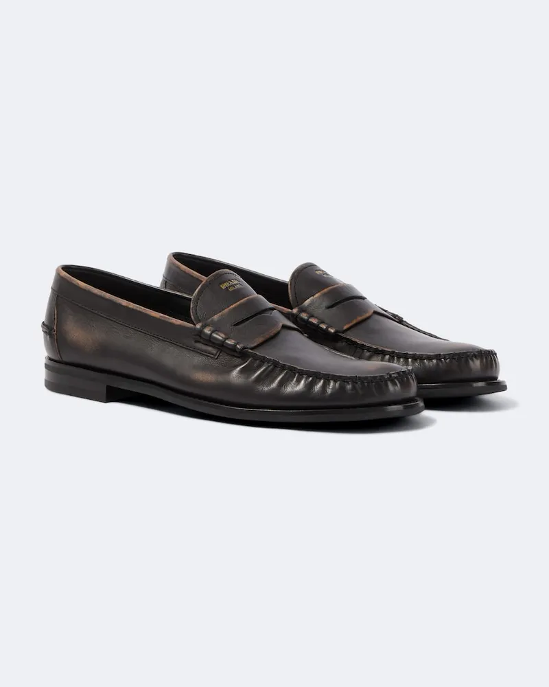 Prada Loafers aus Leder Braun