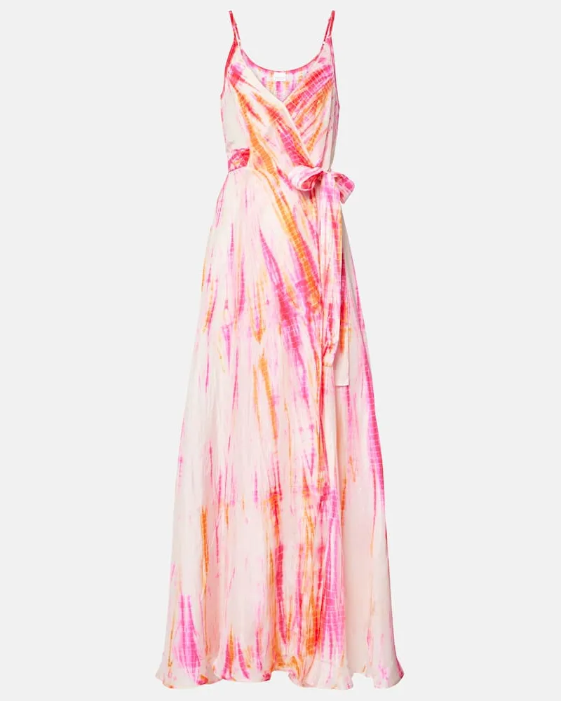 Anna Kosturova Maxikleid aus Seide Multicolor