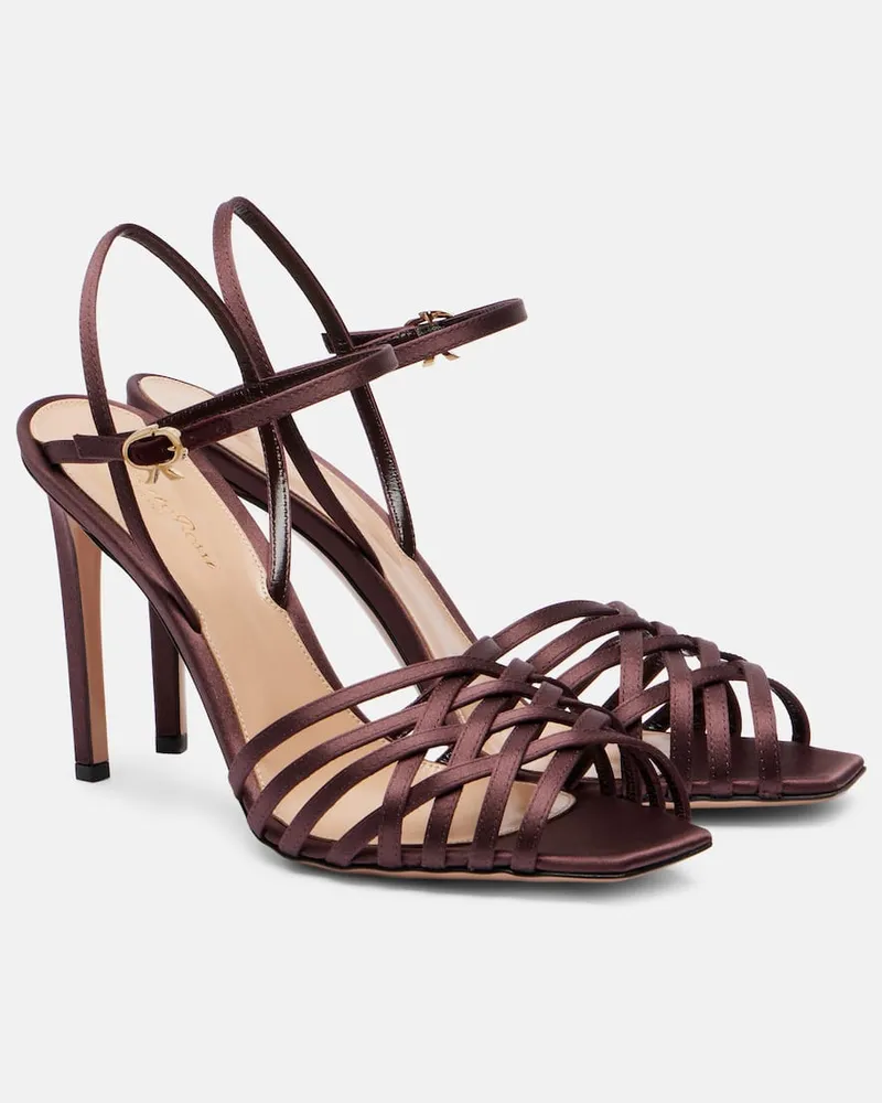 Gianvito Rossi Sandalen Kerry 95 aus Satin Burgunderrot