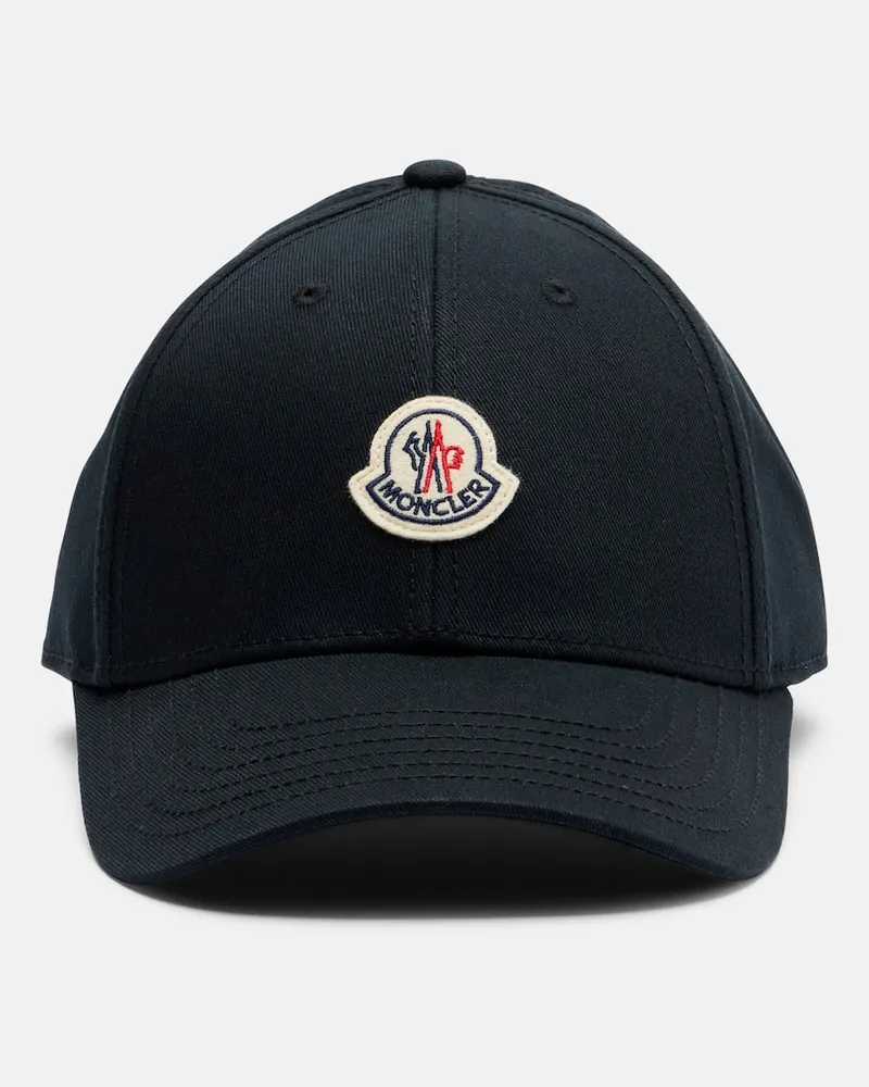 Moncler Baseballcap aus Baumwolle Schwarz
