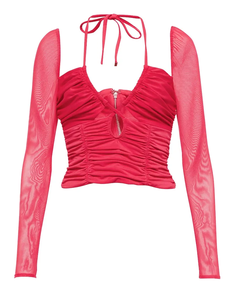 Self-Portrait Top aus Jersey Pink