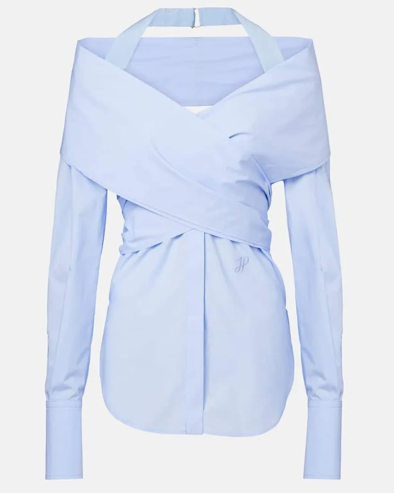 Patou Bluse aus Baumwollpopeline Blau