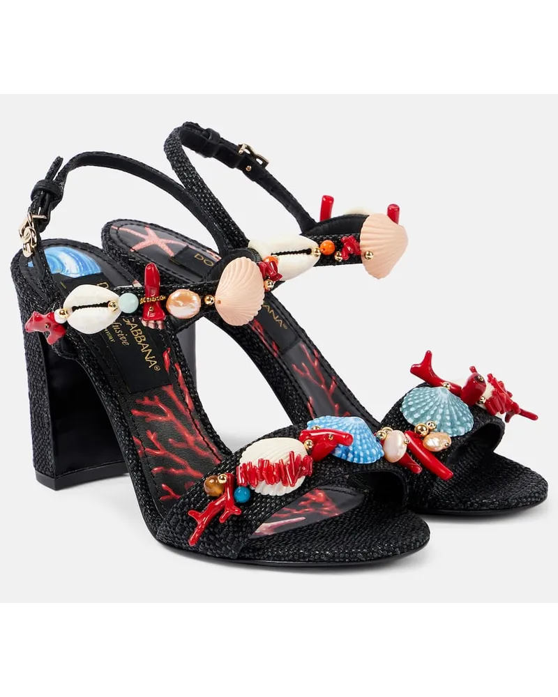 Dolce & Gabbana Verzierte Sandalen Kiera Sophia Capri Schwarz