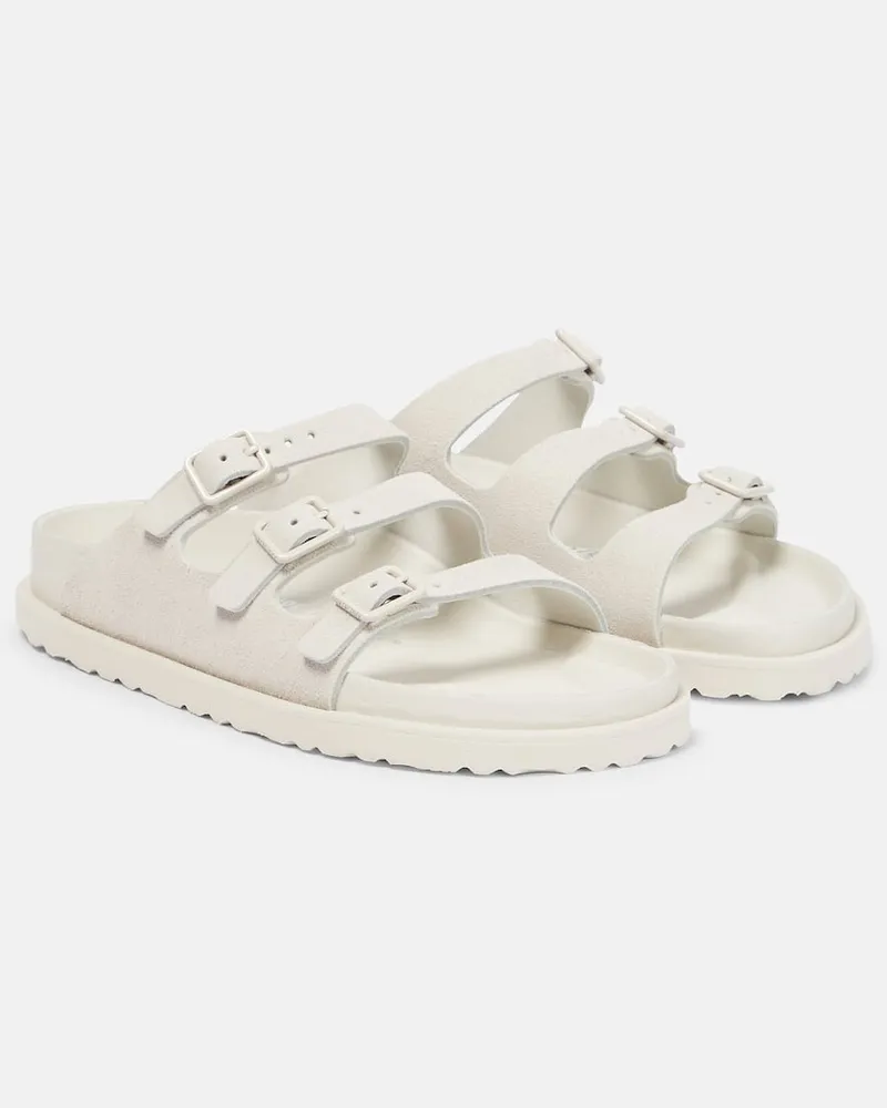 Birkenstock Sandalen Florida aus Veloursleder Weiã