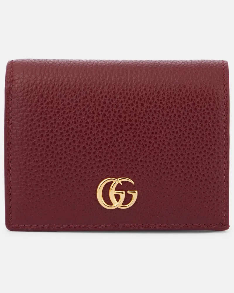 Gucci Portemonnaie GG Marmont Mini aus Leder Rot