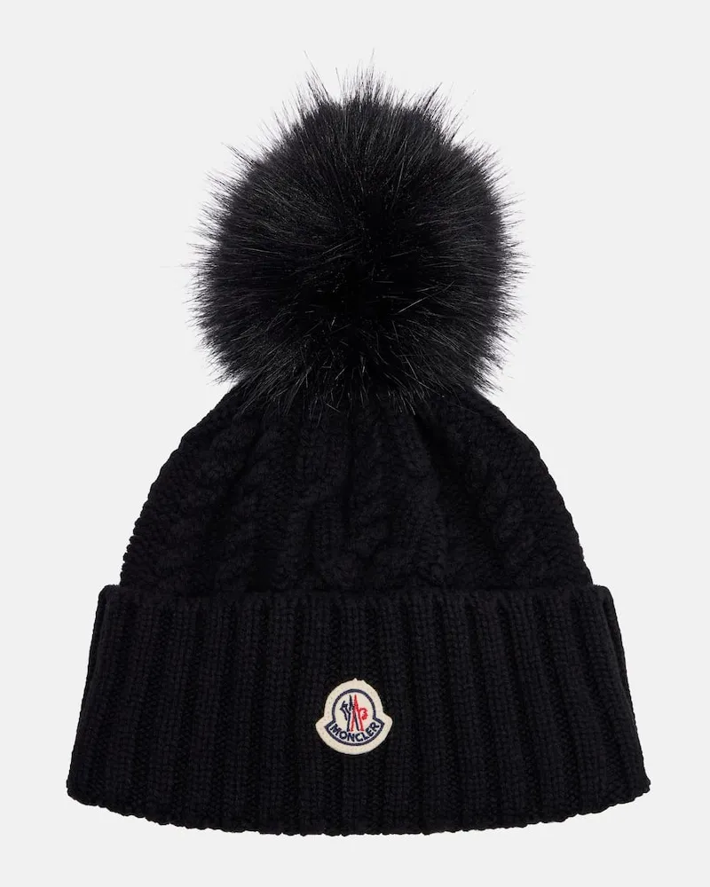 Moncler Mütze aus Kaschmir und Wolle Blau