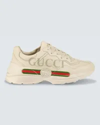 Gucci Bedruckte Sneakers Rhyton Weiss