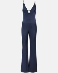 GALVAN Jumpsuit Avedon Globe aus Satin Blau