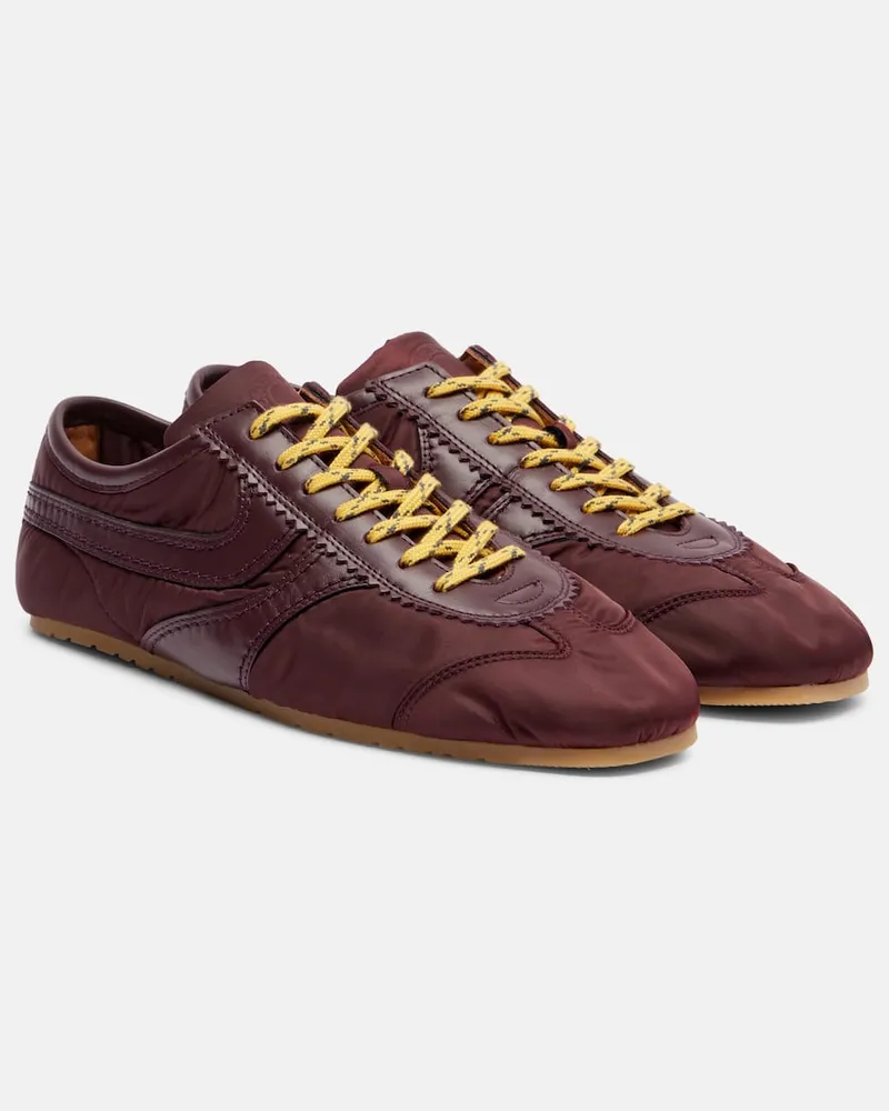 Dries van Noten Sneakers mit Leder Burgunderrot