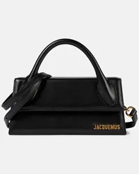 Jacquemus Tote Le Chiquito Long aus Leder Schwarz