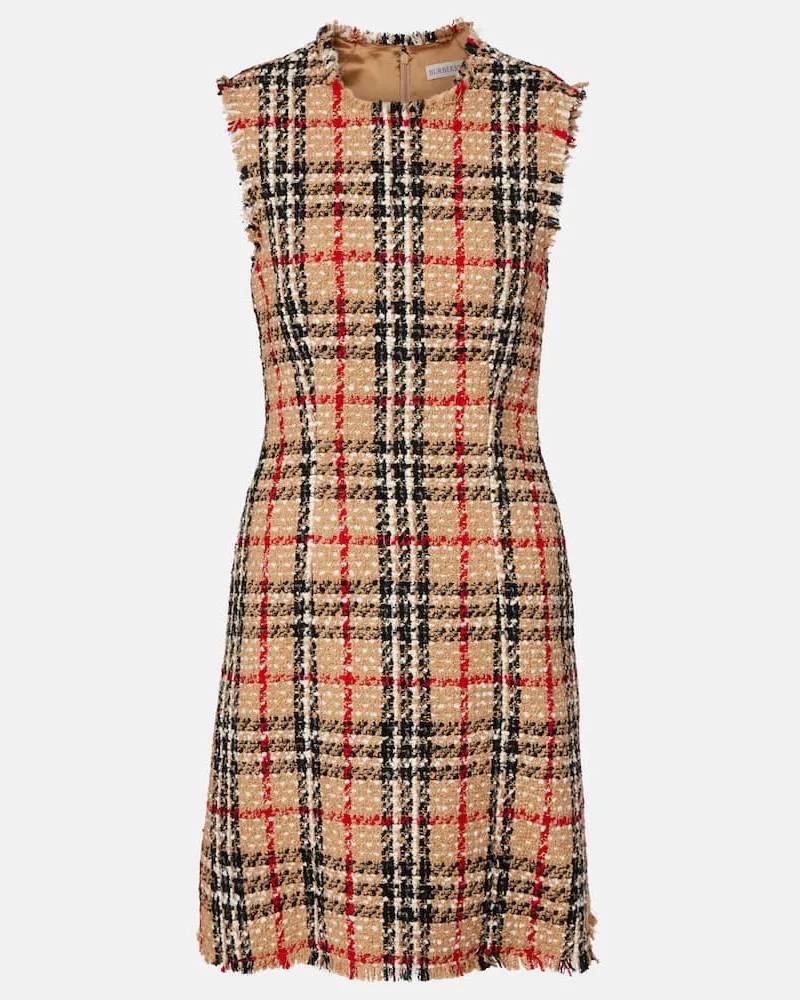 Burberry Minikleid Burberry Check aus Bouclé Beige