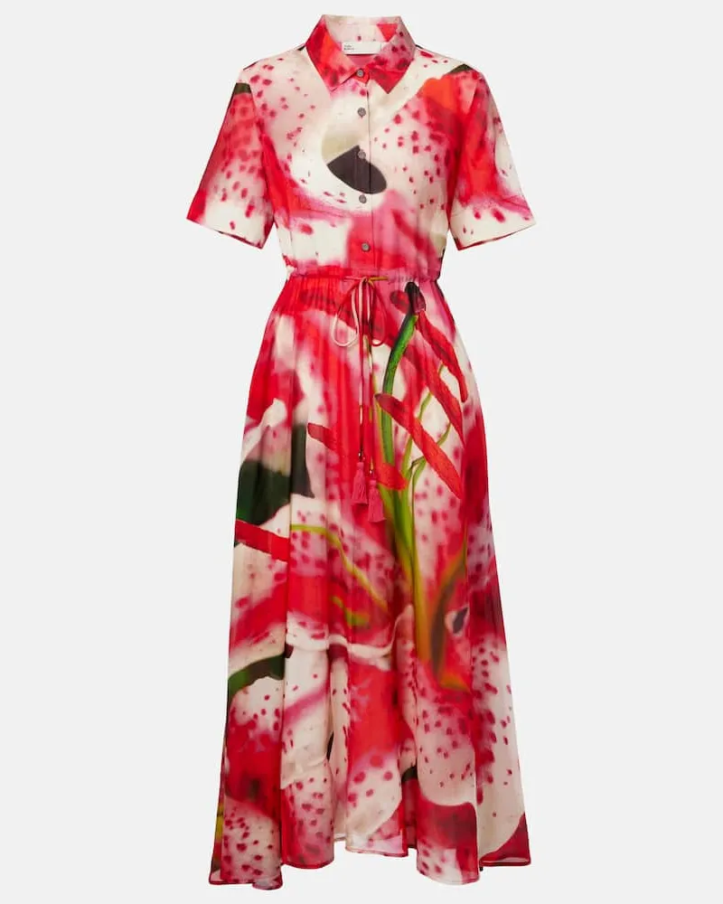 Tory Burch Hemdblusenkleid aus Seide und Baumwolle Multicolor