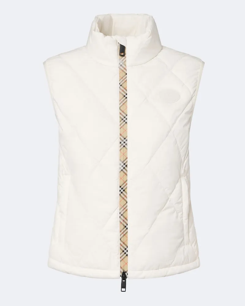 Burberry Wattierte Weste Burberry Check Weiß