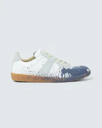 Maison Margiela Bedruckte Sneakers Replica aus Leder Weiss