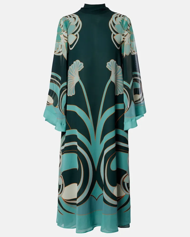 La DoubleJ Midikleid Magnifico aus Seiden-Twill Grün