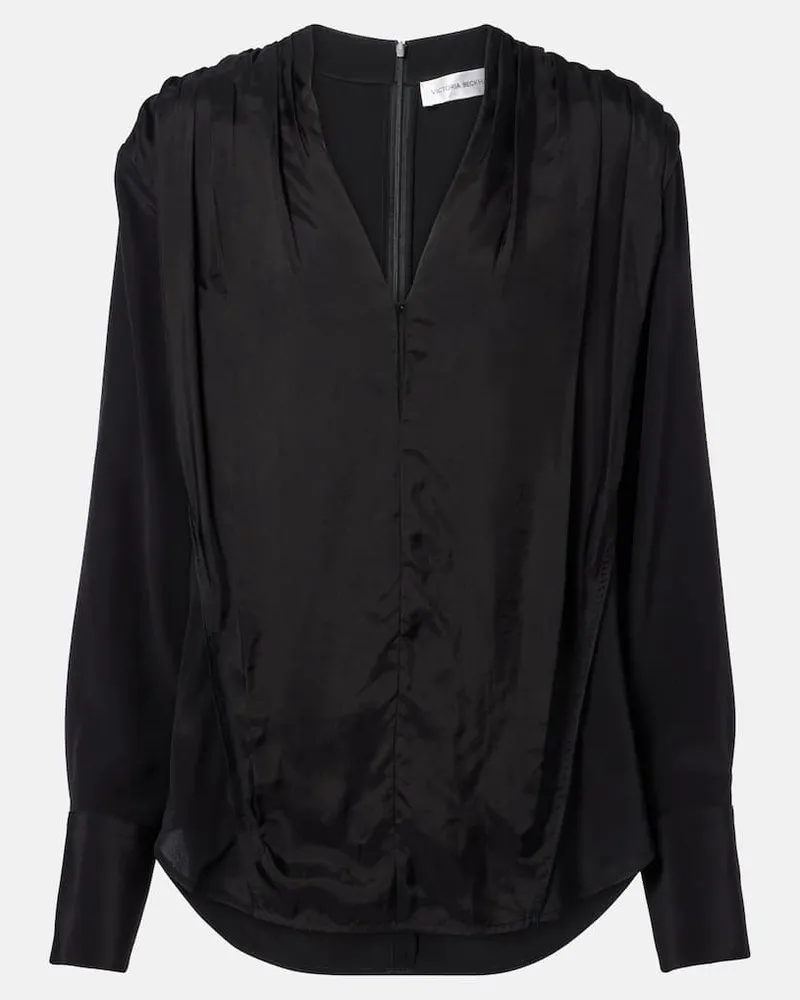 Victoria Beckham Bluse aus Crêpe de Chine aus Seide Schwarz