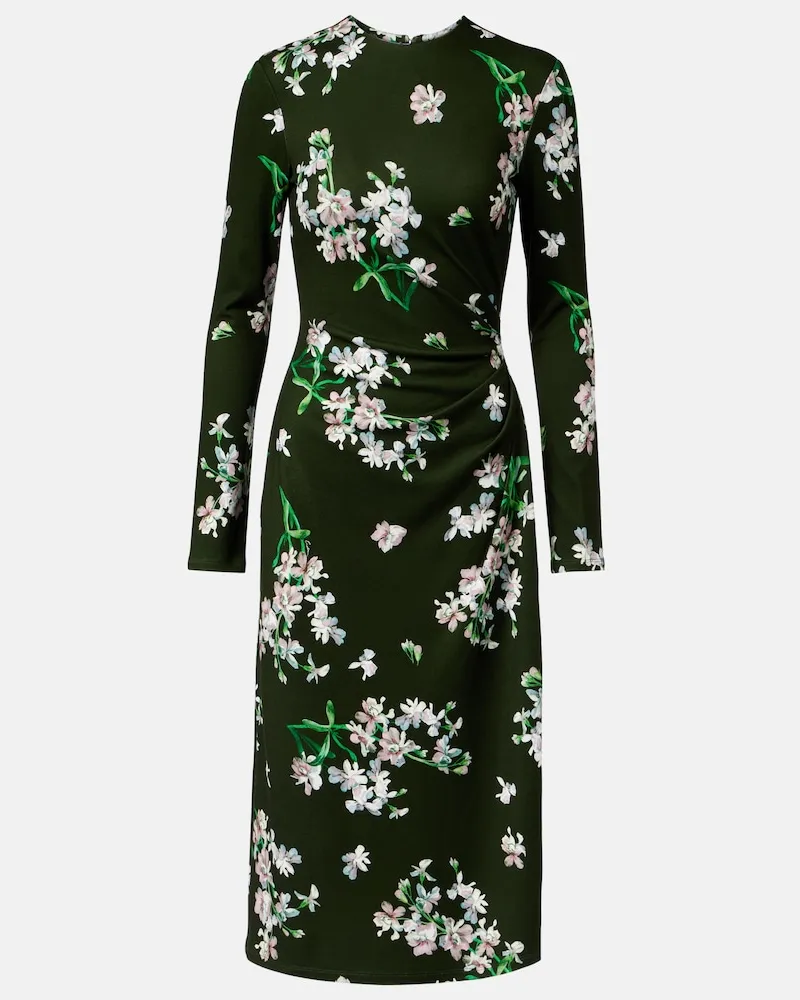 Erdem Bedrucktes Midikleid Grün