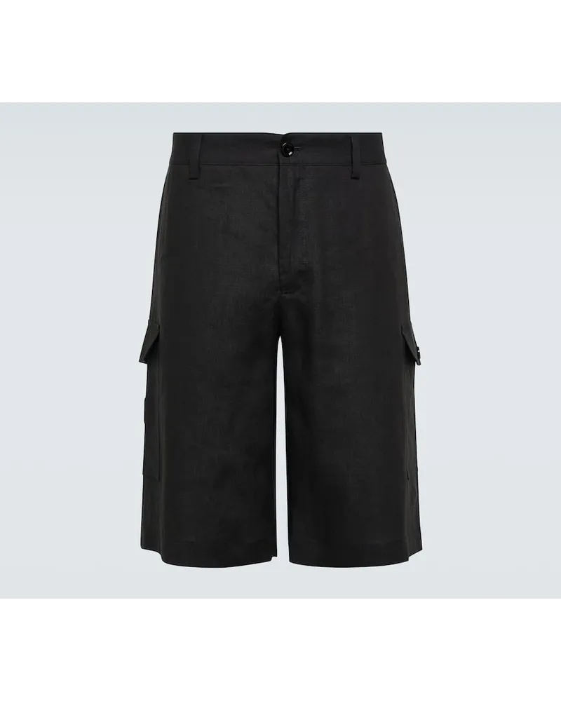 Dolce & Gabbana Cargo-Shorts aus Leinen Schwarz