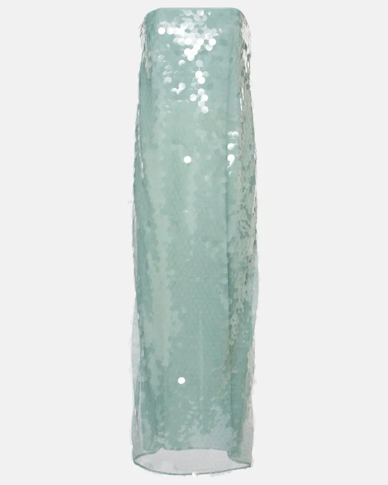 STAUD Maxikleid Casey mit Pailletten Blau