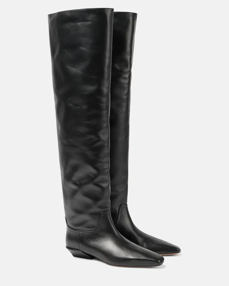 Paris Texas Overknee-Stiefel Bettina aus Leder Schwarz