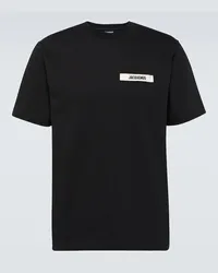 Jacquemus T-Shirt Le T-shirt Gros Grain aus Baumwolle Schwarz