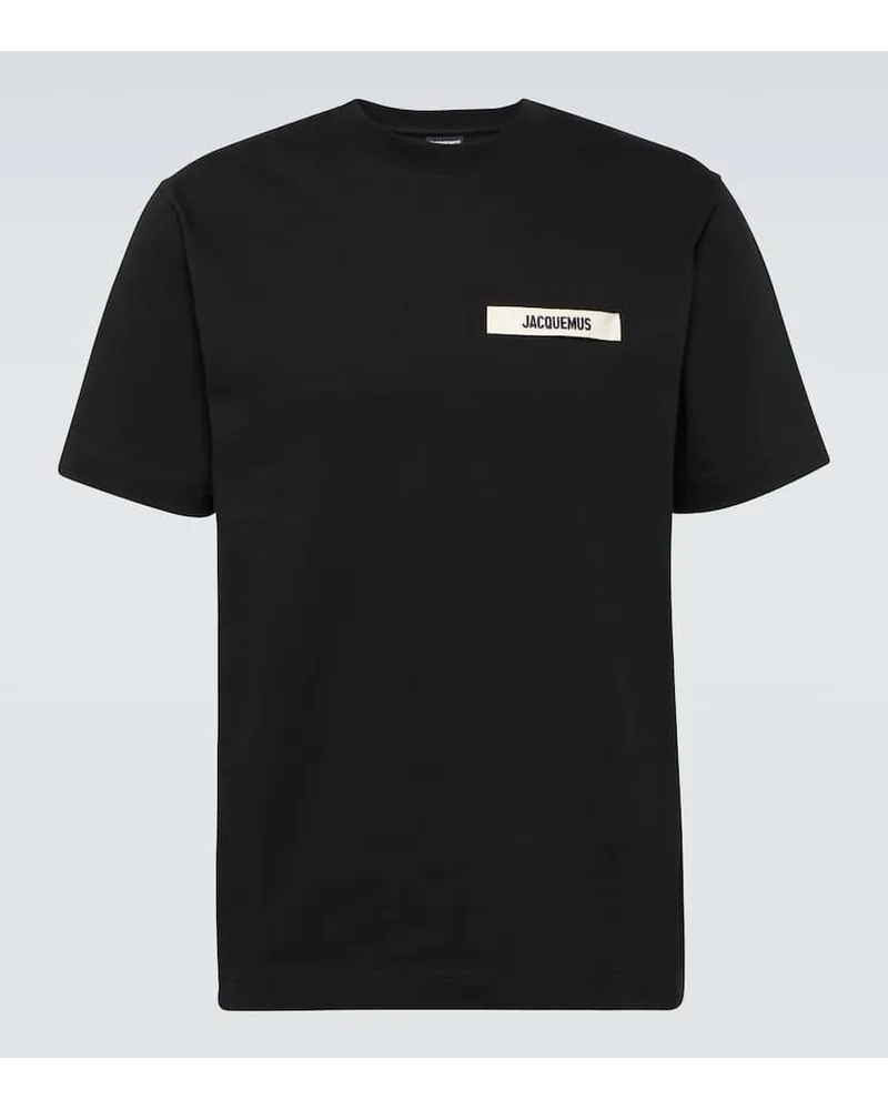 Jacquemus T-Shirt Le T-shirt Gros Grain aus Baumwolle Schwarz