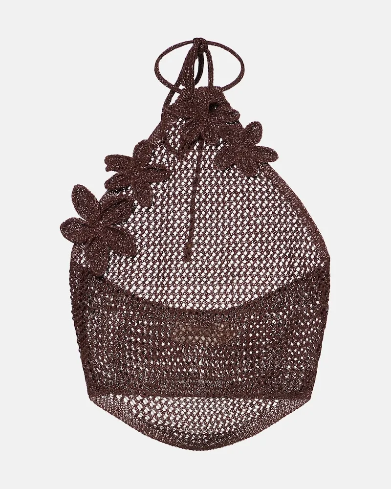 BANANHOT Cropped-Top Cori aus Lamé Braun