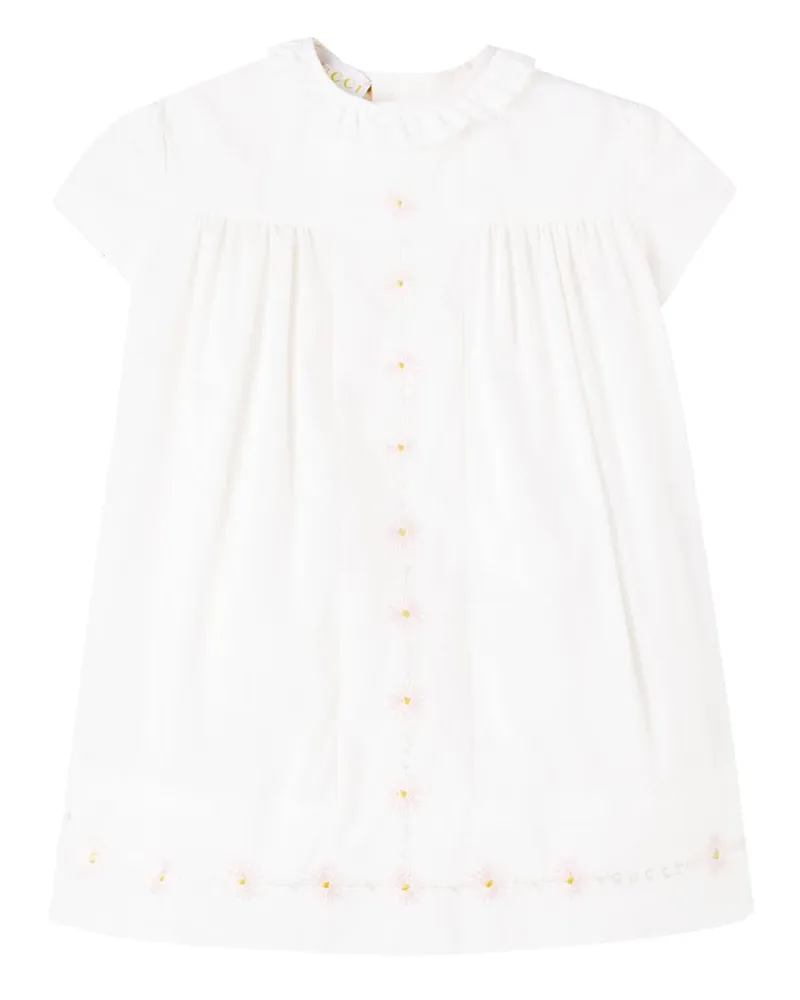 Gucci Baby Kleid aus Baumwolle und Seide Weiß