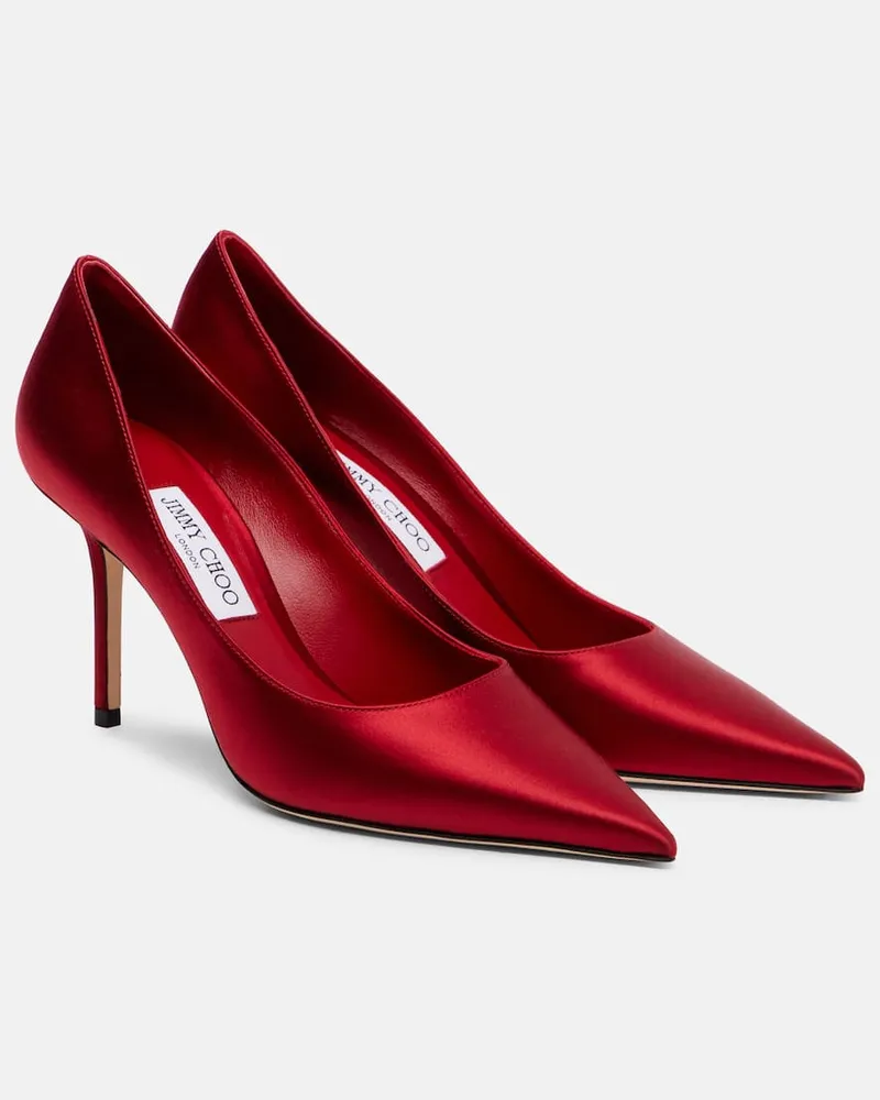 Jimmy Choo Pumps Love 85 aus Satin Rot