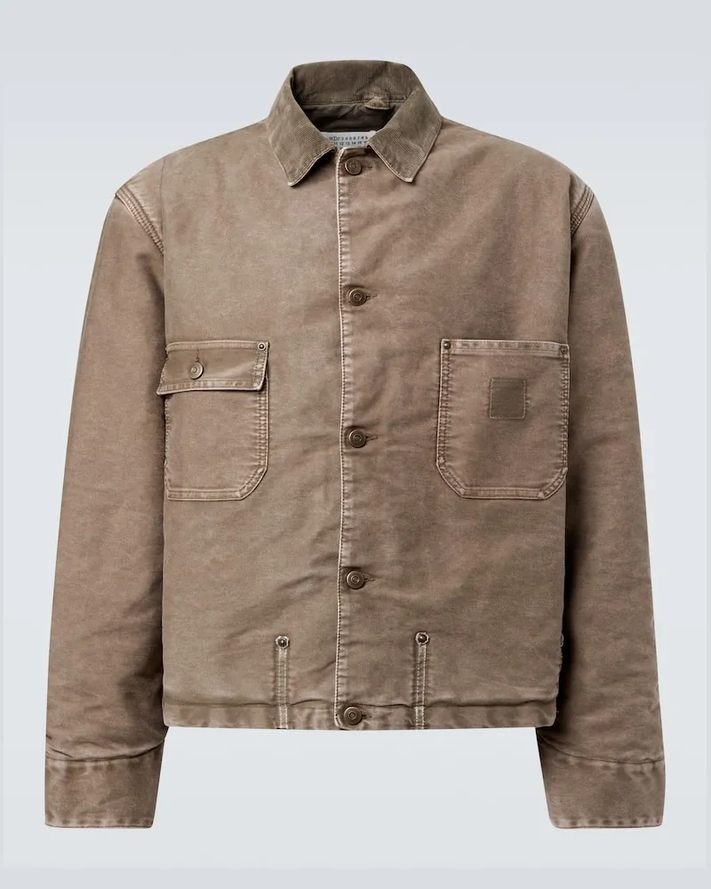 Maison Margiela Jeansjacke mit Cord Beige