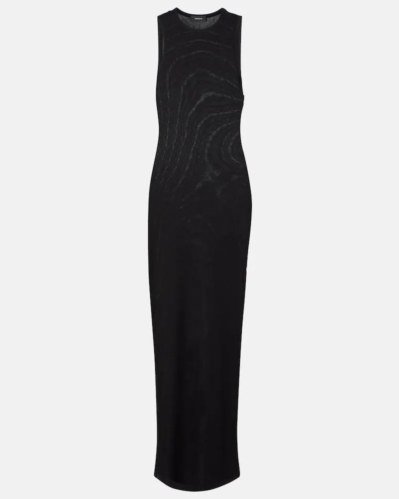 WARDROBE.NYC Maxikleid Racer aus einem Baumwollgemisch Schwarz