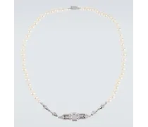 Halskette Majesty aus 14kt Weissgold mit Diamanten und Perlen