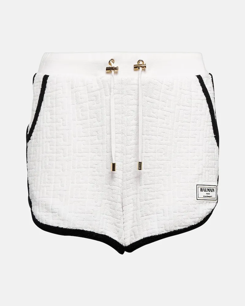Balmain Shorts aus einem Baumwollgemisch Weiß