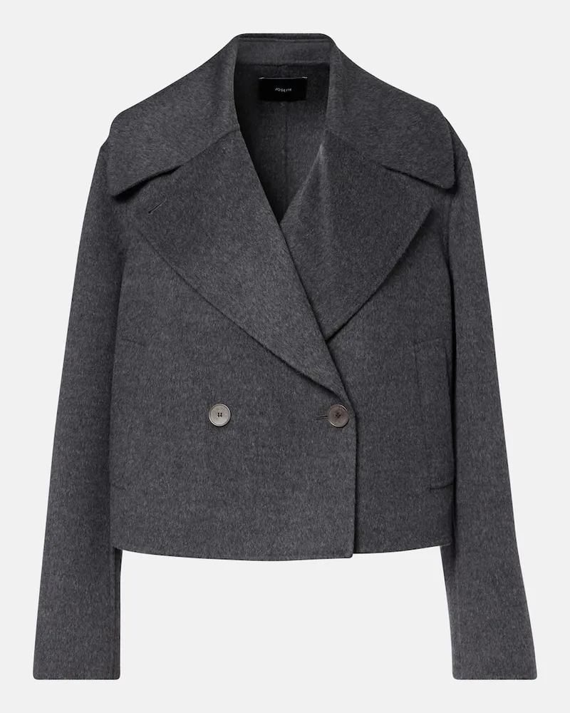 Joseph Cropped-Cabanjacke aus Wolle und Kaschmir Grau