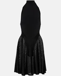 Alaïa Alaia Minikleid aus Jersey und Mesh Schwarz