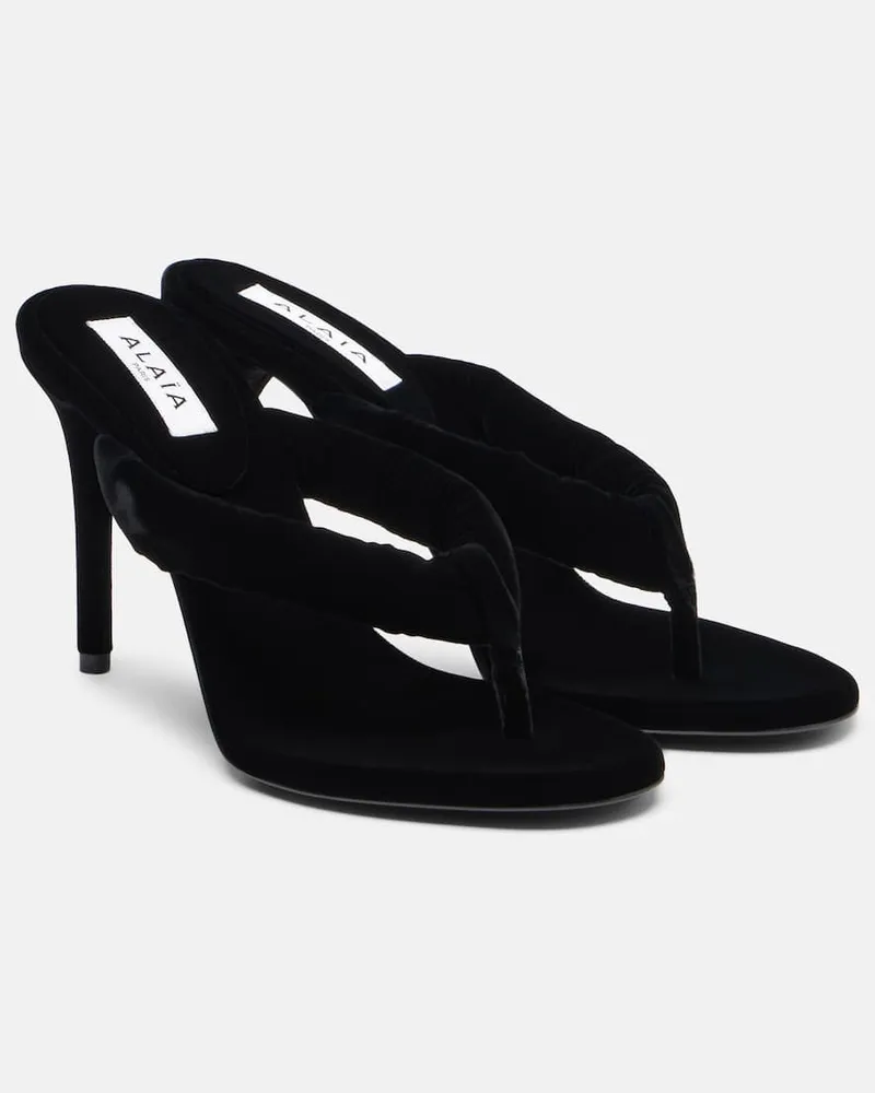 Alaïa Alaïa Sandalen 90 aus Samt Schwarz