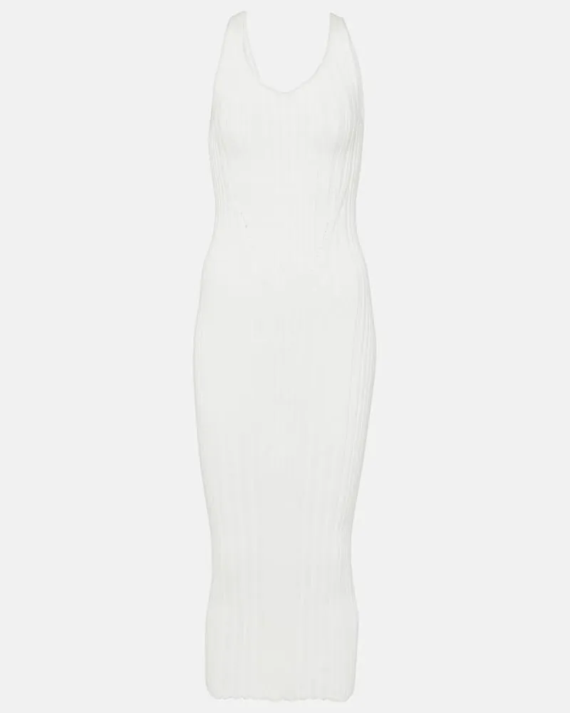 KHAITE Midikleid Ottilie aus einem Baumwollgemisch Weiã