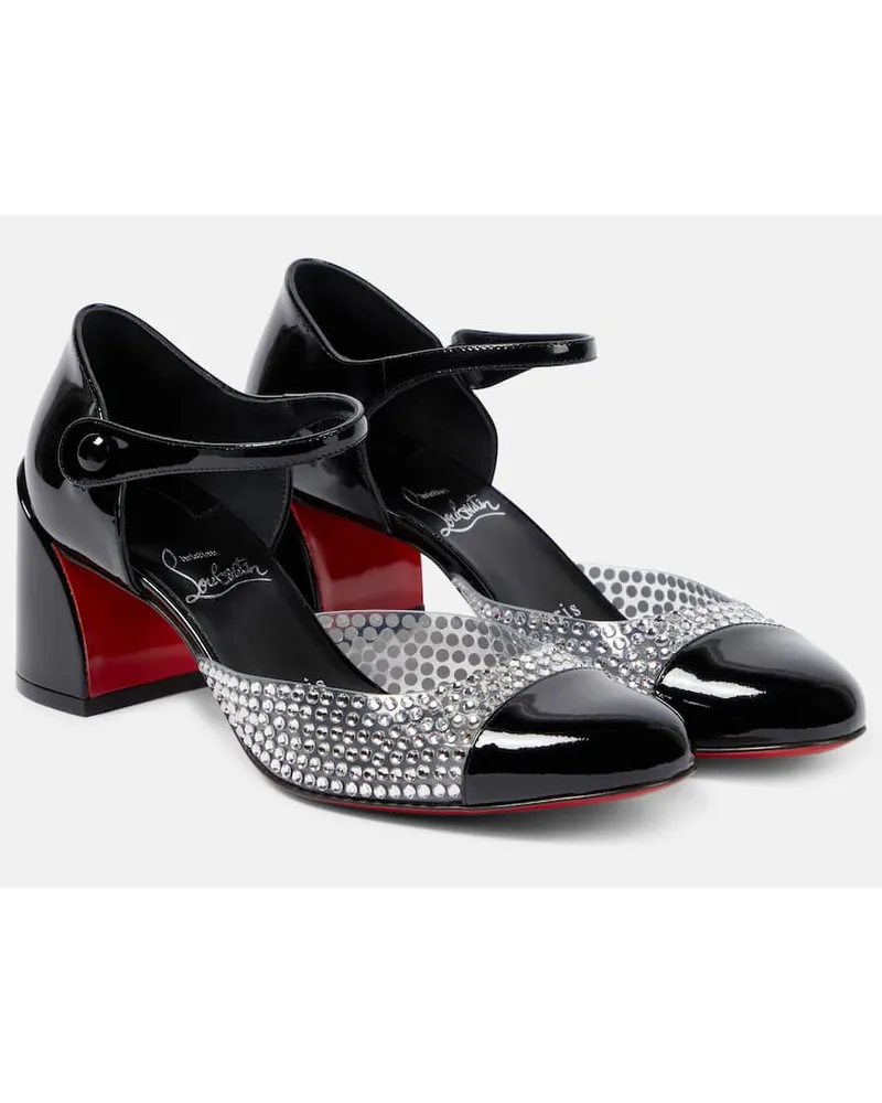 Christian Louboutin Verzierte Pumps aus Lackleder Schwarz