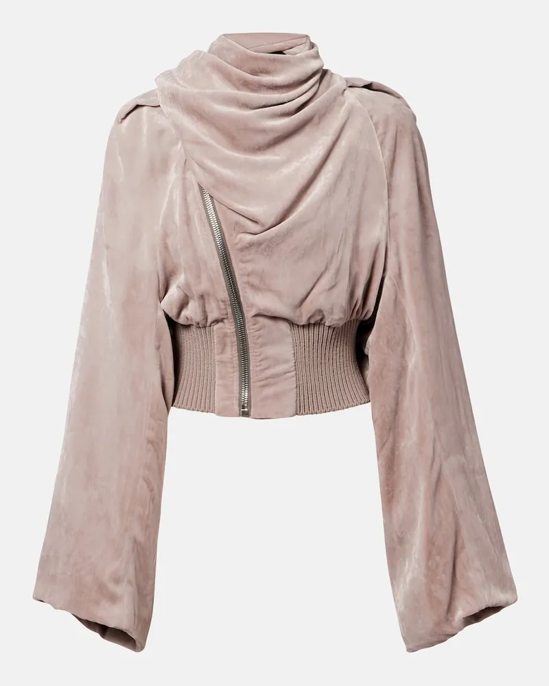 Rick Owens Bomberjacke Scarf Flight aus Chenille Rosa