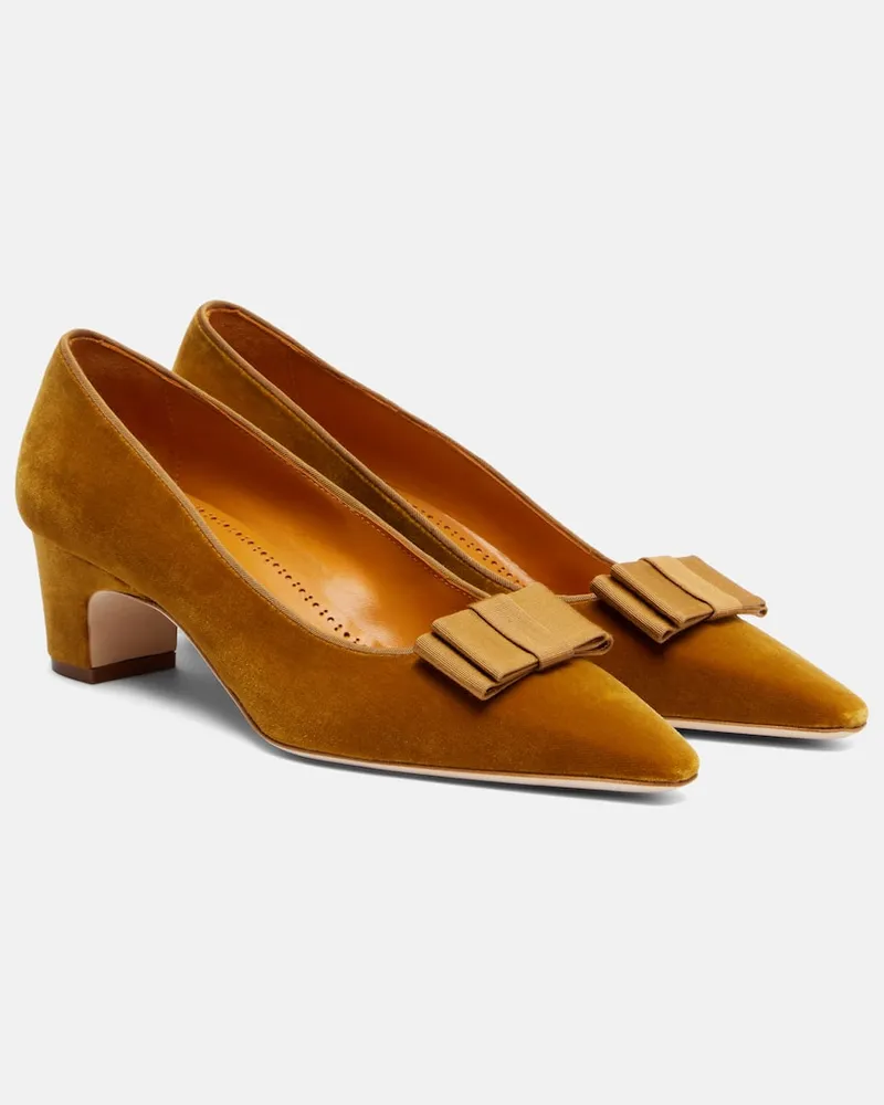 Manolo Blahnik Pumps Reador 50 aus Samt Braun