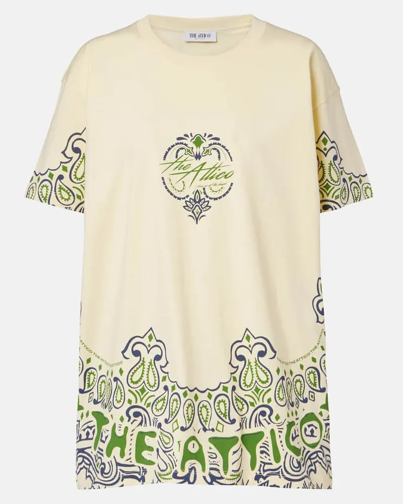 ATTICO Top Bandana aus Baumwoll-Jersey Gelb
